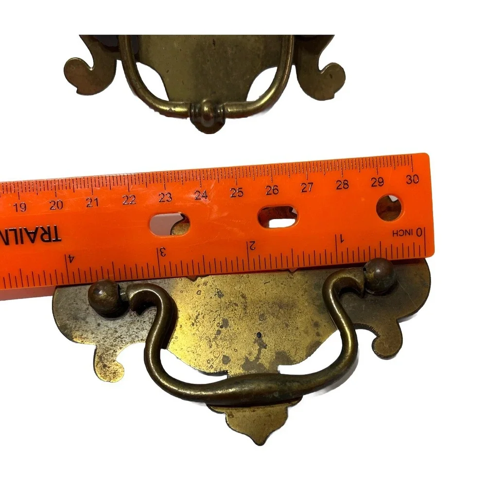 Gold Tone Brass Drawer Pulls Handles LOT Of 5 Mixed Sizes‎ & Styles